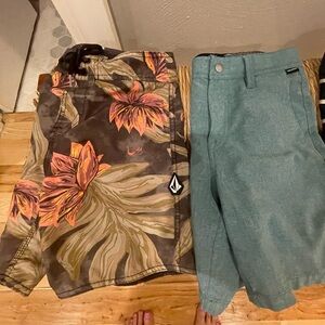Four pairs of boys swim trunks Volcom and Hurley